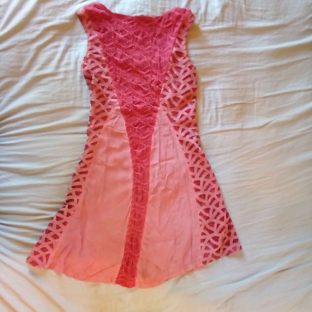 Pink bohemian dress, size 1